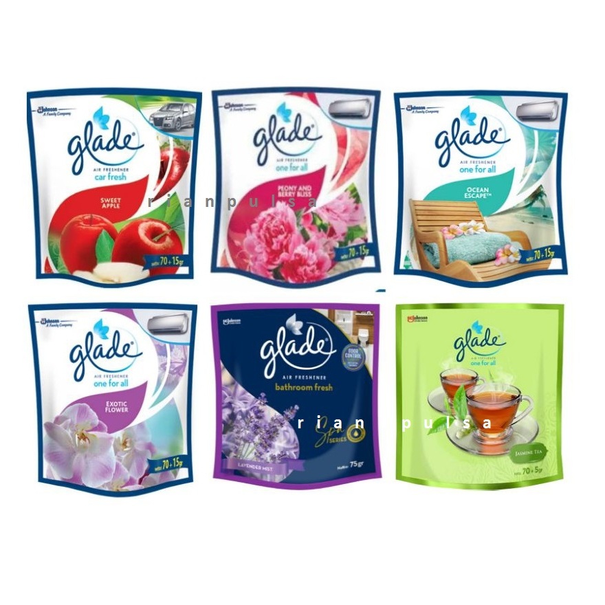 GLADE Oudwood Pewangi Pengharum Ruangan Gel Gantung kopi lavender apel Lemon Exotic Lemon