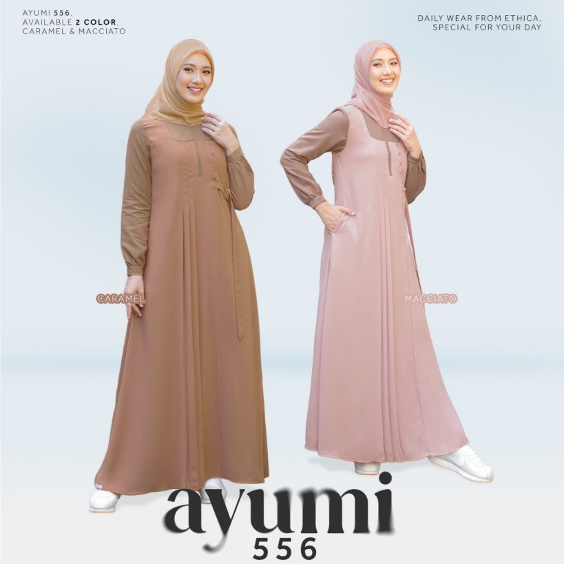 Gamis Katun Dewasa ETHICA AYUMI 556 (Caramel, Macciato) ORI ETHICA