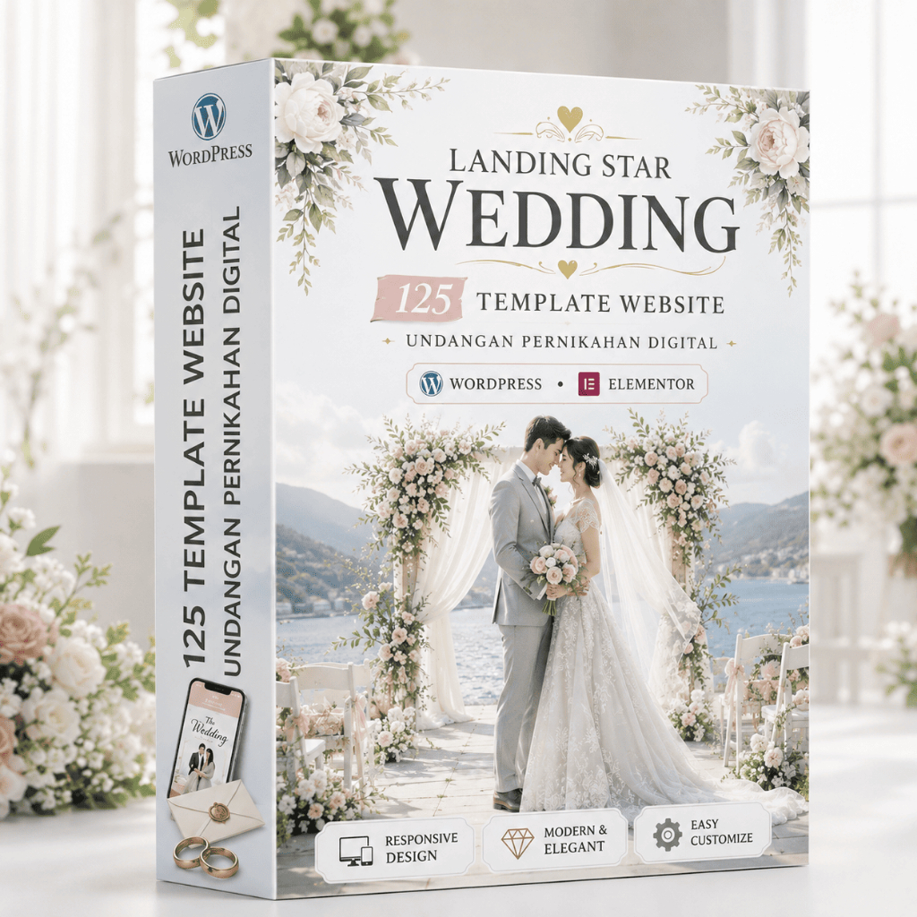 LANDING STAR WEDDING - 125 Template Website Undangan Pernikahan Digital Wordpress Elementor
