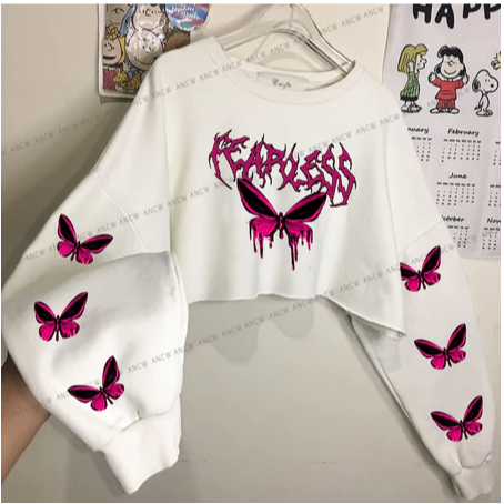 Fearless Sweater Crop Korean Style Babyterry Lembut