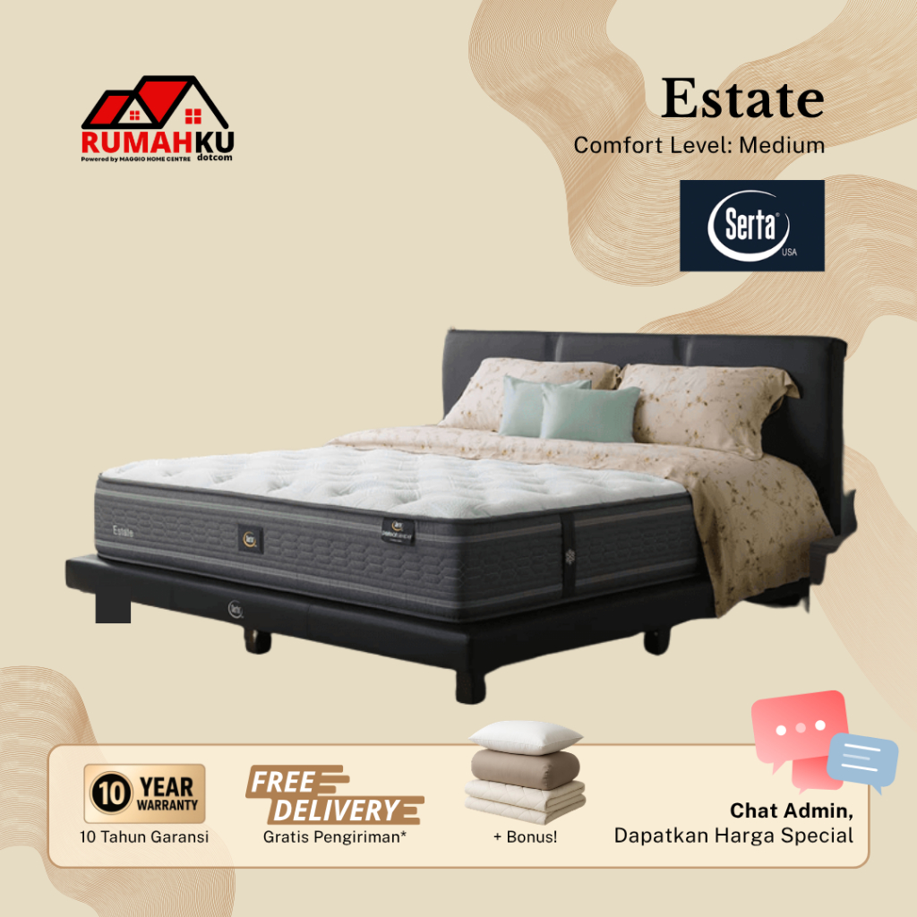 KASUR SERTA - SPRINGBED SERTA - KASUR KESEHATAN - KASUR PREMIUM - ESTATE M26 - SERTA