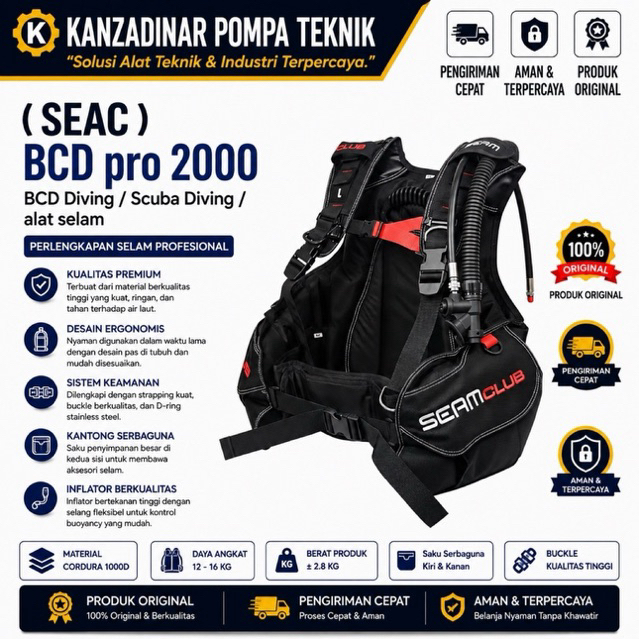 ( SEAC ) BCD pro 2000 / BCD Diving / Scuba Diving / alat selam