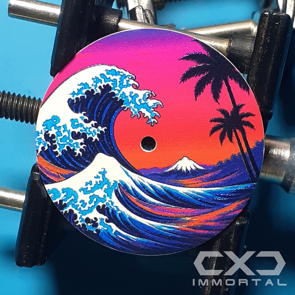 seiko 63 7s 4r nh dial custom UV print great wave sunset retro modern