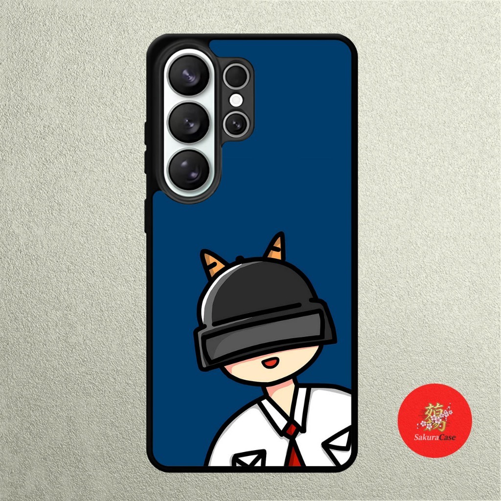 Case Samsung S26 S25 S24 S23 S22 S21 S20 S10 S9 Ultra Plus Fe Edge Rubber Softcase PUBG Helmet Kawai