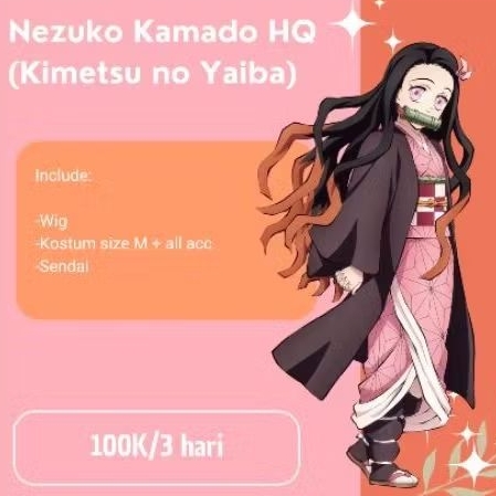 Rental Cosplay Kamado Nezuko HQ (Kimetsu no Yaiba) HazukiRen Rentcos