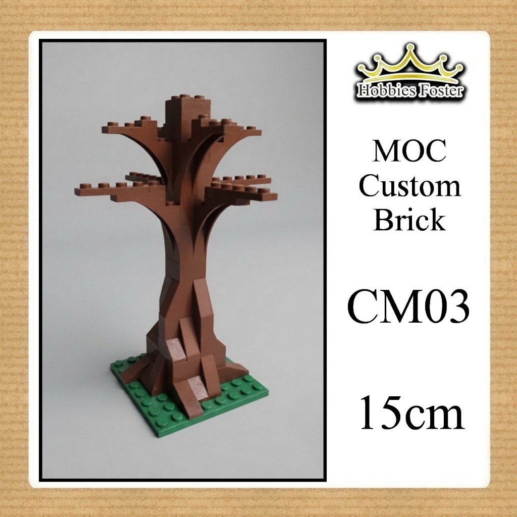 HBC Brick MOC Tree Pohon Custom - Batang Bare Tree Trunk Set - Hiasan Diorama Brick Competible