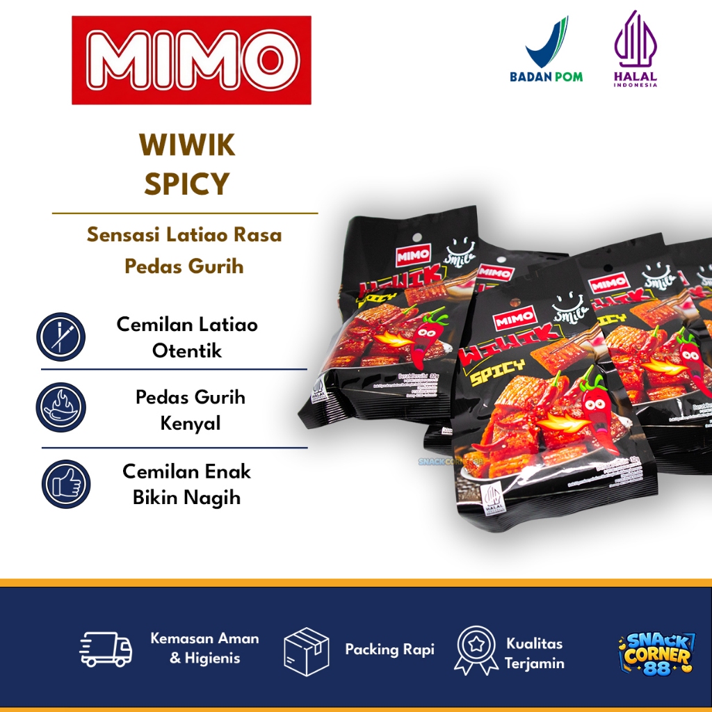 Mimo WikWik Camilan Latiao Bertekstur Kenyal, Pedas, Gurih, dan Cocok untuk Teman Santai