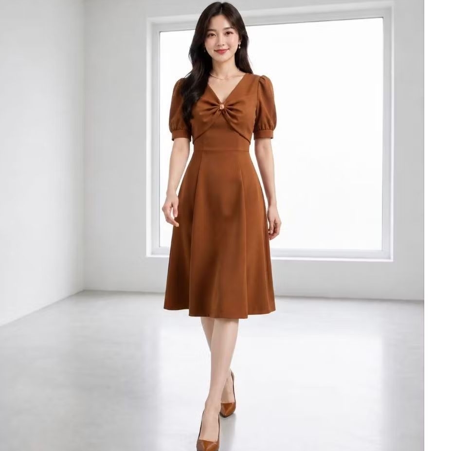 Dress Wanita Syahira Bahan Scuba Premium, Nyaman Dipakai