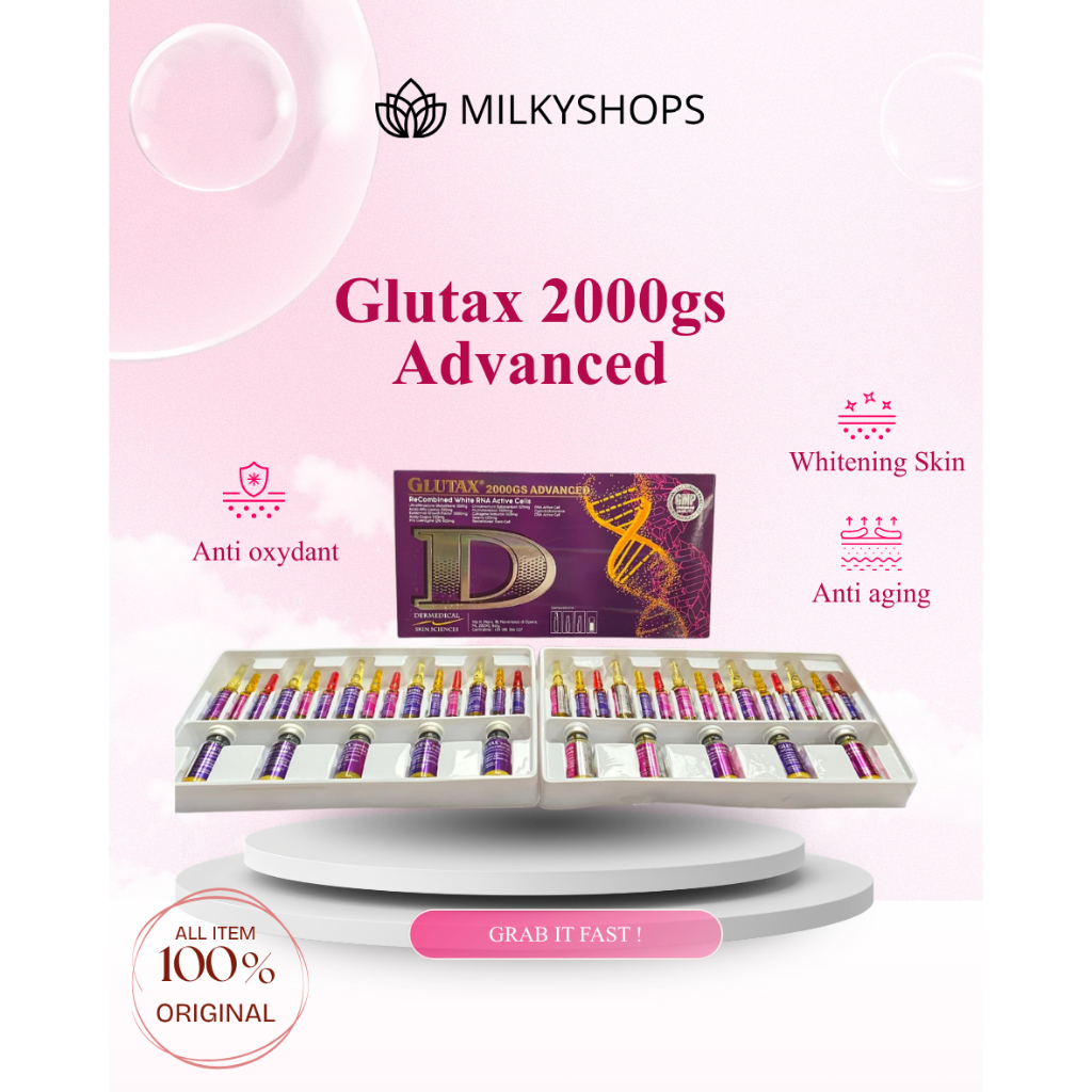 10 Set Whitening Paket 2000gs Gluta Advance untuk Mencerahkan Kulit