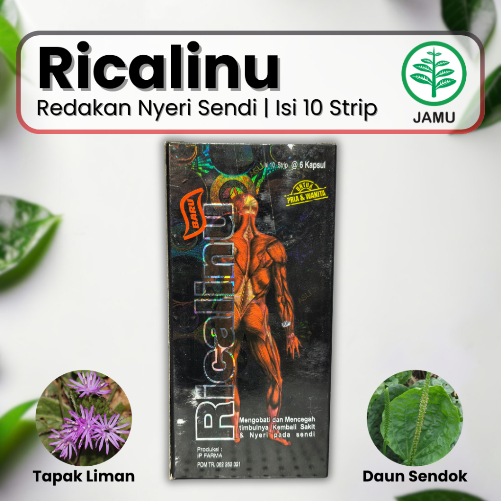 Ricalinu Original Herbal 60 Kapsul Bantu Redakan Pegal Linu & Asam Urat