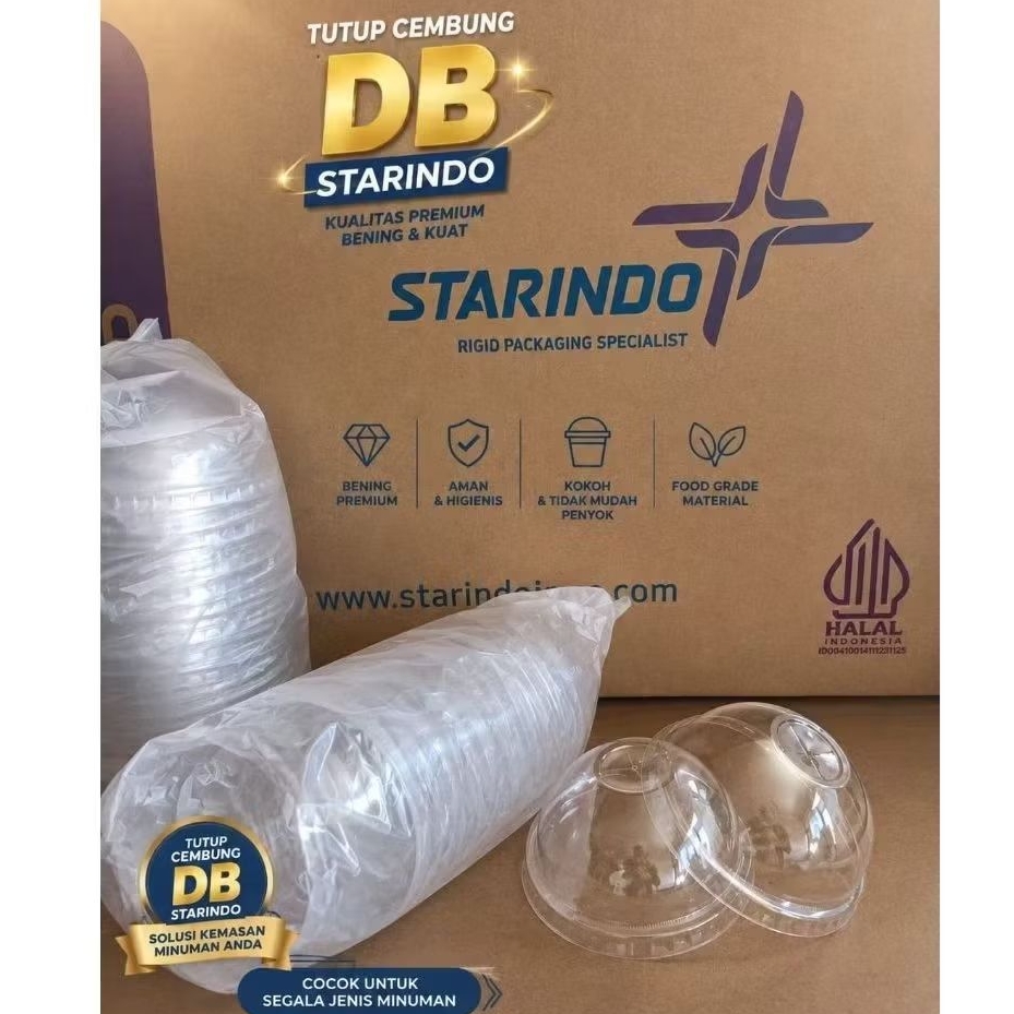 Lid Tutup Cembung Dome Cup Gelas Plastik 12 / 14 / 16 / 18 / 22 oz Starindo DB
