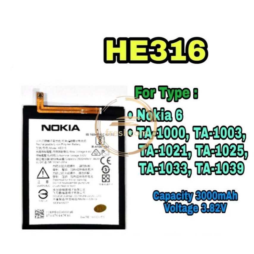 Baterai Original Nokia 6 TA-1000 HE-316 HE316 HE 316