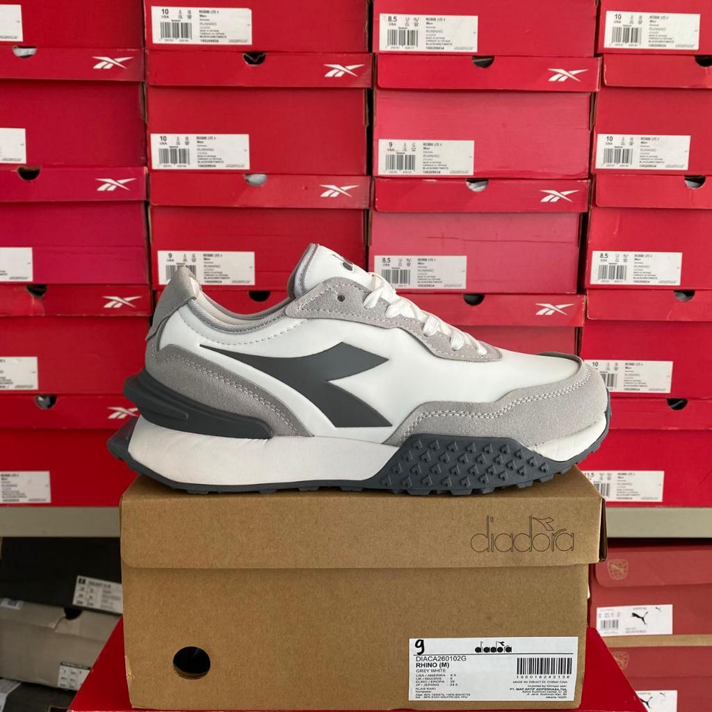 Diadora Rhino Grey White Men Shoes Original