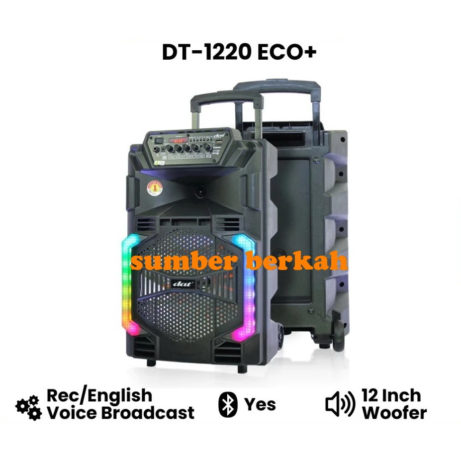 SPEAKER AKTIF TROLLEY 12 INCH DAT DT 1220 DT1220 DT-1220 ECO+ BLUETOOTH