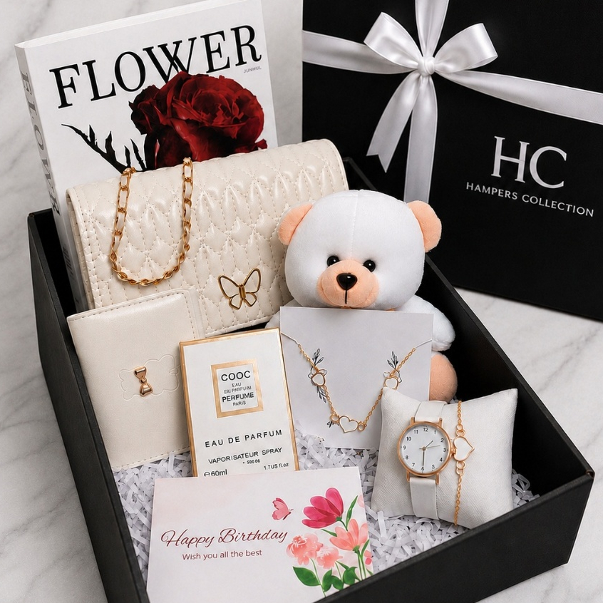 Hampers Cewek Premium Butterfly White Series Gift Box Kado Ulang Tahun Wisuda Anniversary Valentine
