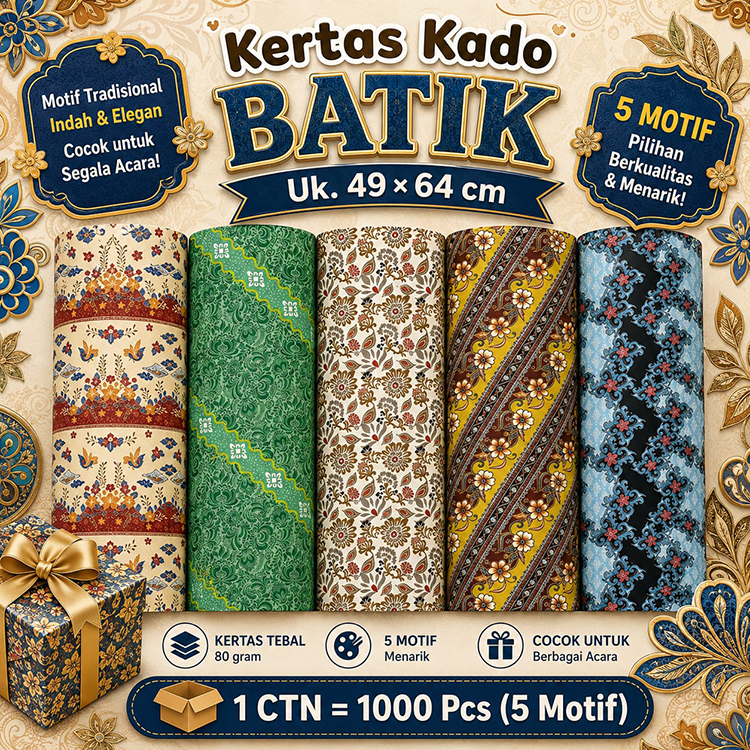 Kertas Kado BATIK, kertas kado batik classic, kertas kado motif batik, kertas kado batik modern, ker