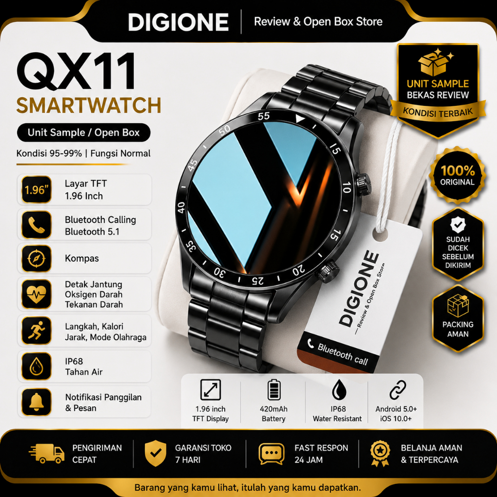 LIGE Smartwatch Sampel Produk Dari Digione Original Lige Jam Tangan Pintar Militer Kebugaran dan Ola