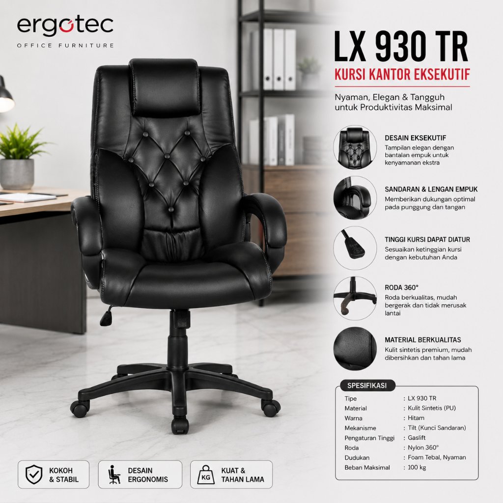 Ergotec - Kursi Kantor Direktur LX 930 TR