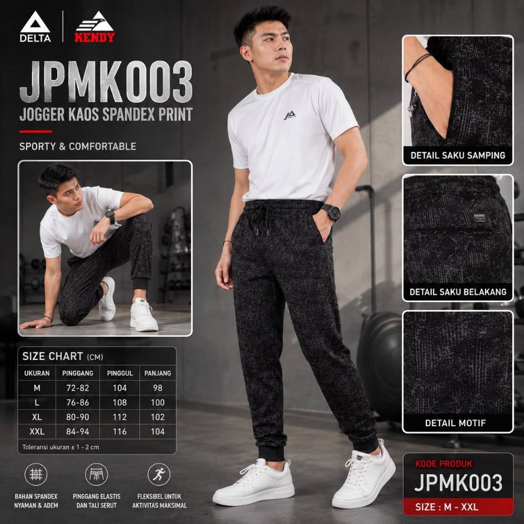 Celana Jogger Training KENDY Original Motif || JPMK || KDY017