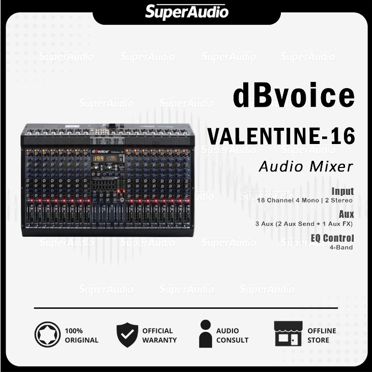 dBvoice VELANTINE-16 Audio Mixer 16 Channel