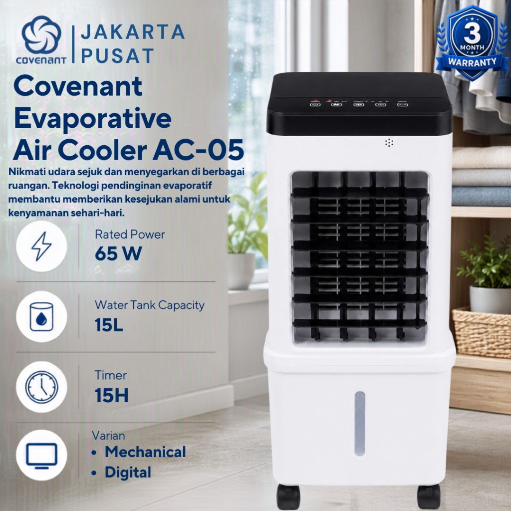Covenant Jakarta Pusat Evaporative Air Cooler AC-05 Pendingin Udara Ruangan Portabel dengan Ice Box 