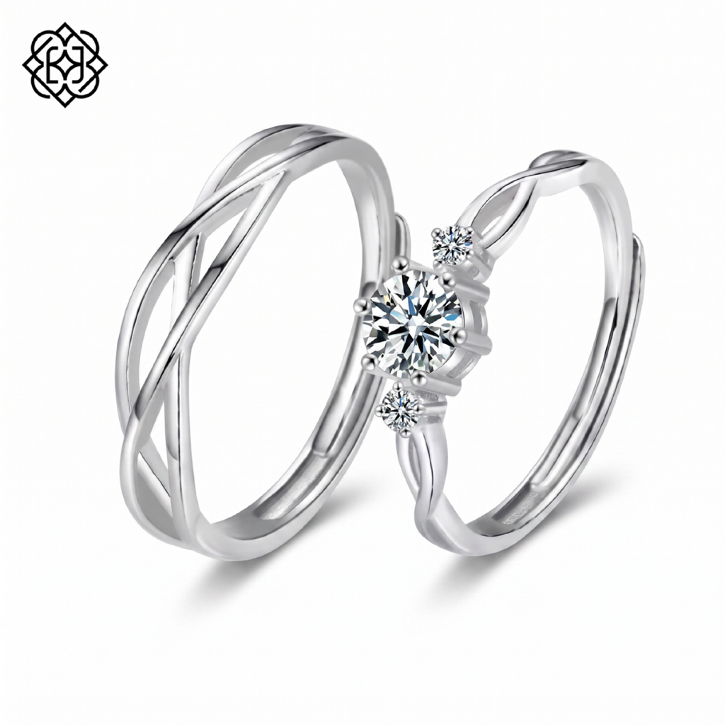 Luxoela Cincin Ananta Set Moissanite Couple