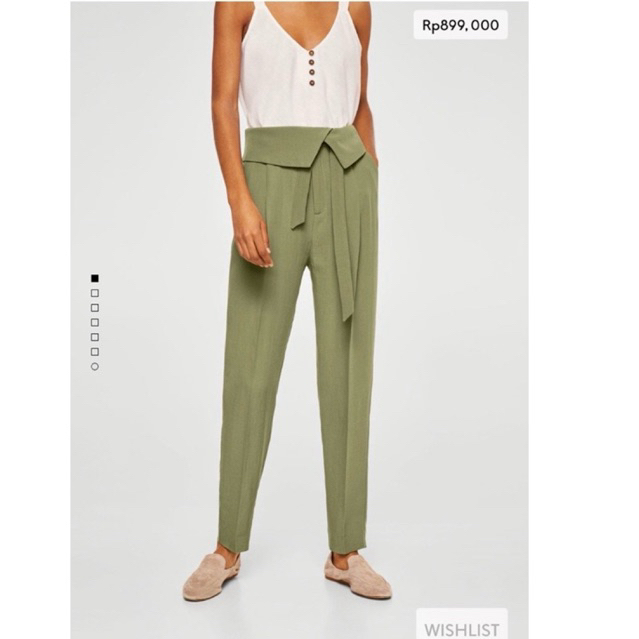 (PRELOVED/ LIKE NEW) Mango paper bag Soft trousers / Xs / bahan nya cotton crepes gitu dan dingin