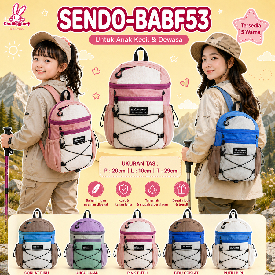 SENDO-BABF53 Tas ransel outdoor ultralight mini daypack hiking camping traveling backpack pria & wan