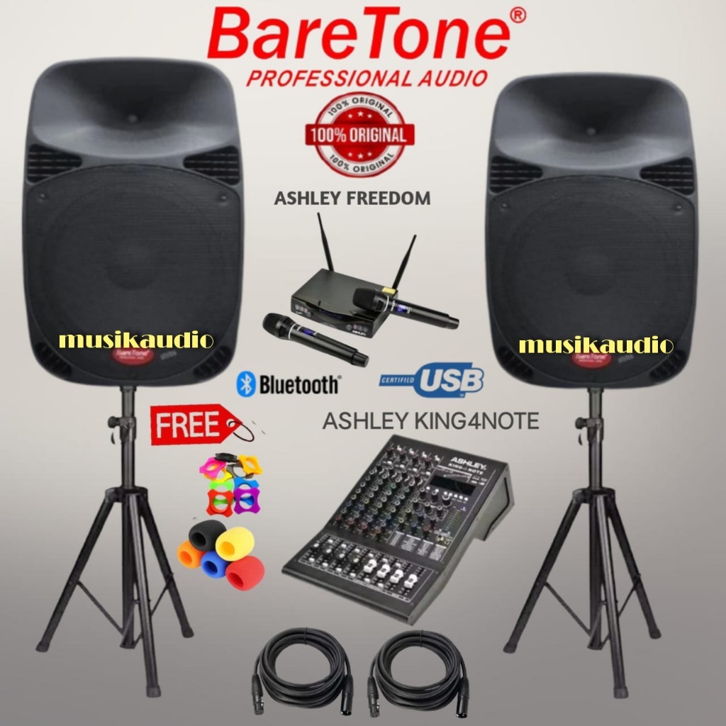 Paket sound system Ashley outdoor baretone 15 inch dan ashley king4note original