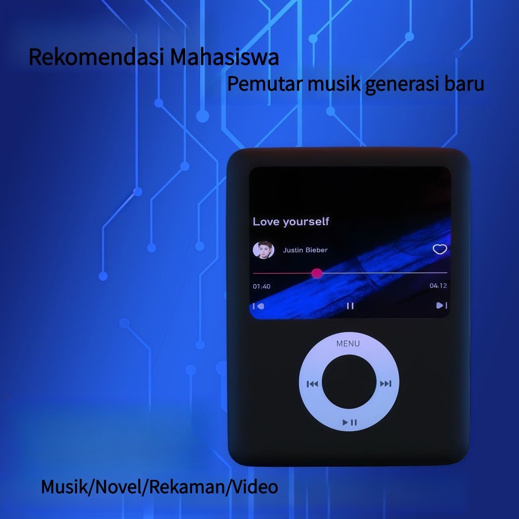 MP4 MP5 Player Bluetooth 128GB Layar untuk Pelajar, MP3 Pemutar Musik Portable untuk Dengarkan Lagu 