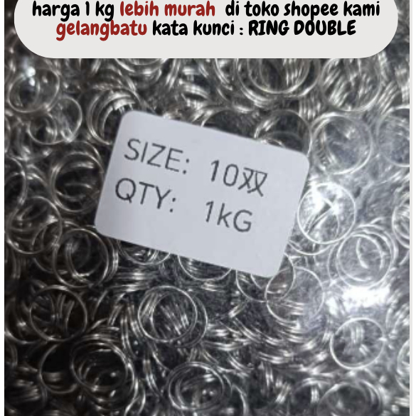 Ring Double 10mm Silver / ring sambung / ring o / ring jumper strap phone hp DIY