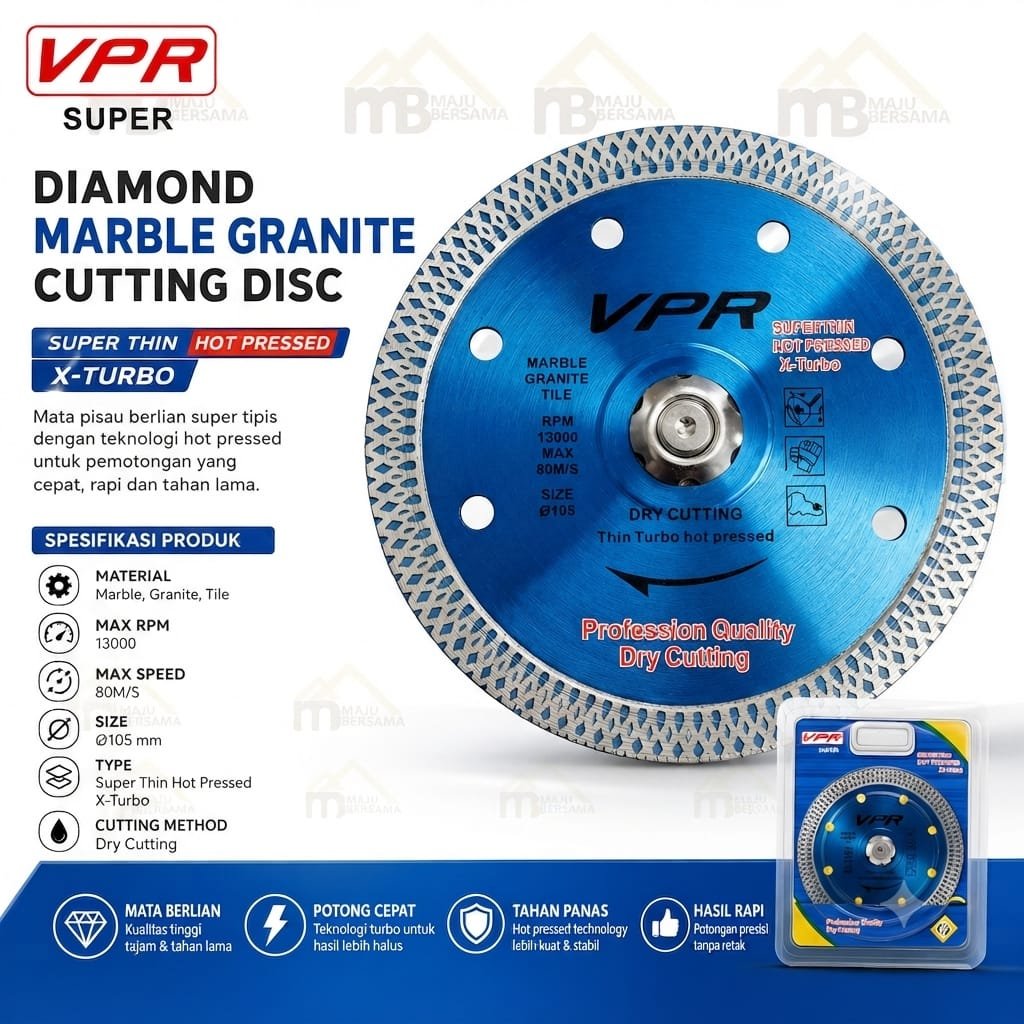 DIAMOND WHEEL TURBO GRANIT VPR BATIK TURBO THIN POTONG KERAMIK DAN GRANIT VPR 4inch
