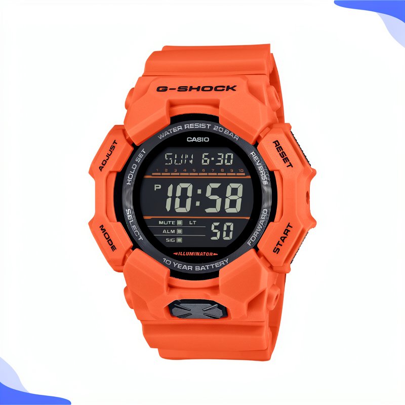 JAM TANGAN PRIA CASIO G-SHOCK GD-010-4 ORIGINAL - GSHOCK GD 010 4DR ORANYE
