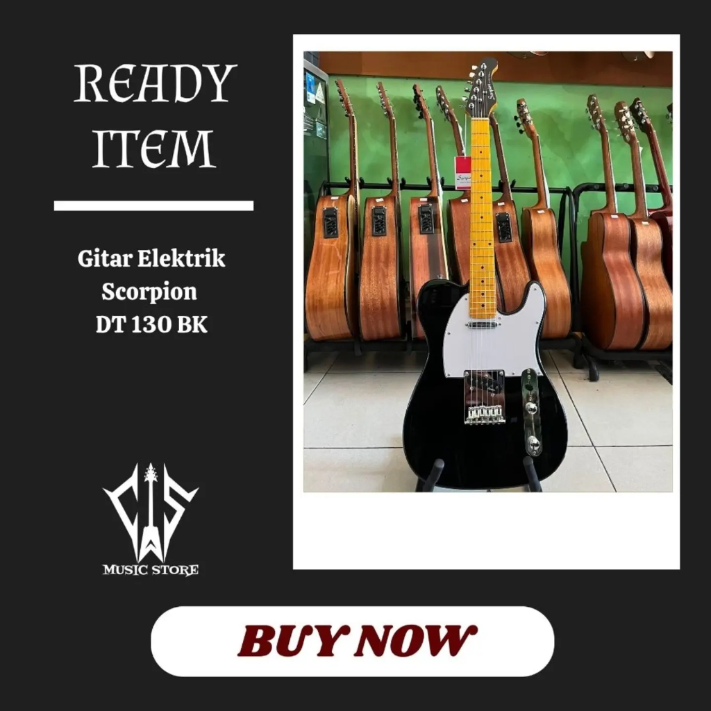 Gitar Elektrik Merk Scorpion DT-130 BK (Deluxe Telecaster)