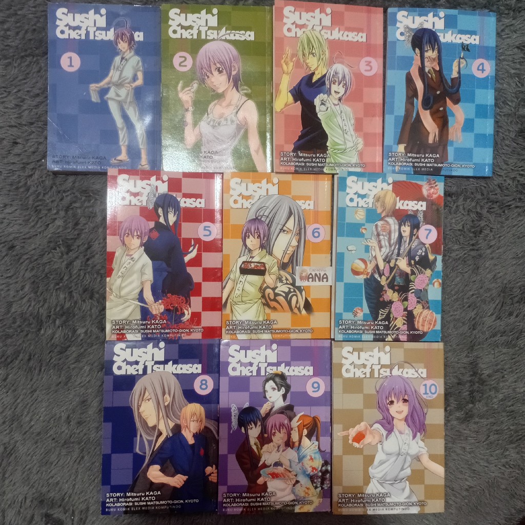 Komik SET Sushi Chef Tsukasa 1-10 Tamat (Mitsuru Kaga)