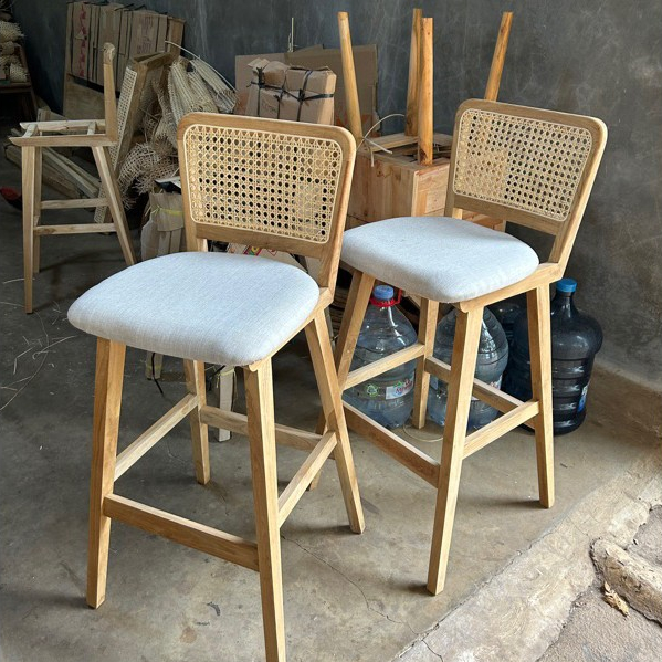 Kursi Bar Rotan Kayu Jati Solid Stool Bar Rotan Stool Chair Rotan Jepara