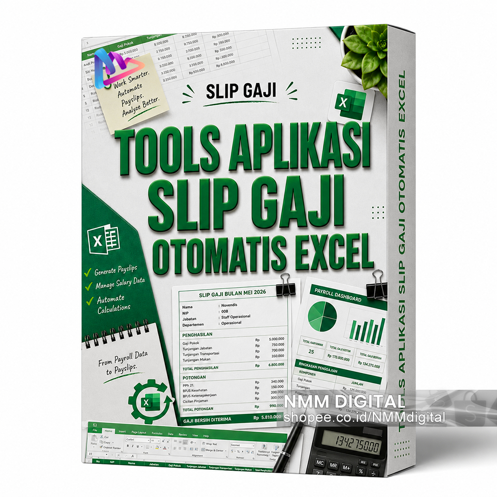 Tools Aplikasi Slip Gaji Karyawan Otomatis Excel - Slip Gaji Excel + Tutorial