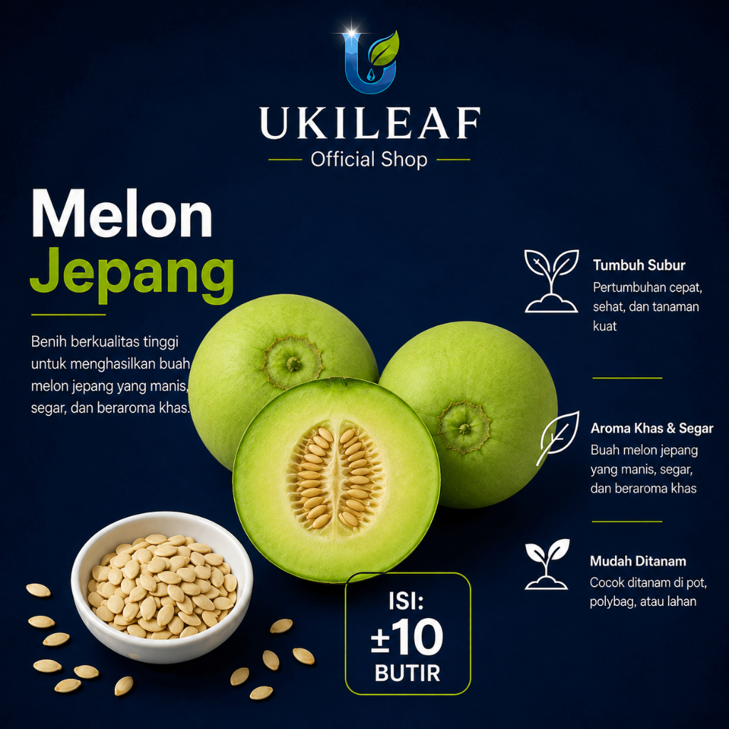 ( 10 Butir ) Benih Biji Melon Jepang | Melon Crown | Melon Yubari | UKILEAF