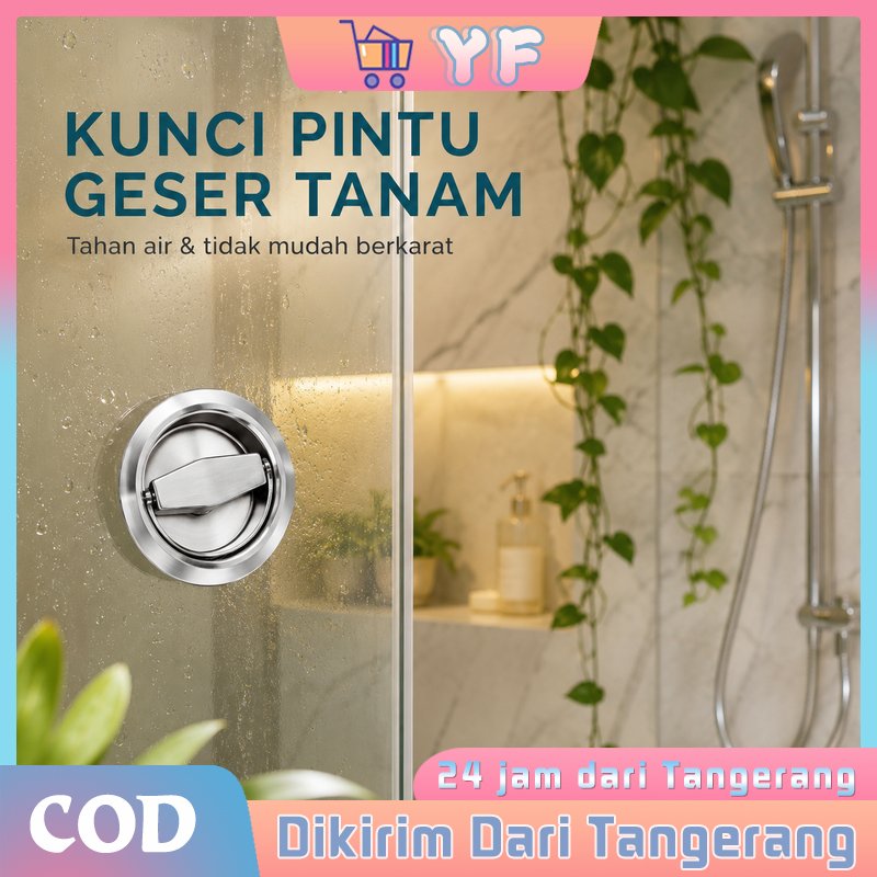 Handle Gagang Pintu Pull Flush 304 Stainless Ring Handle Pintu Tarikan Bulat