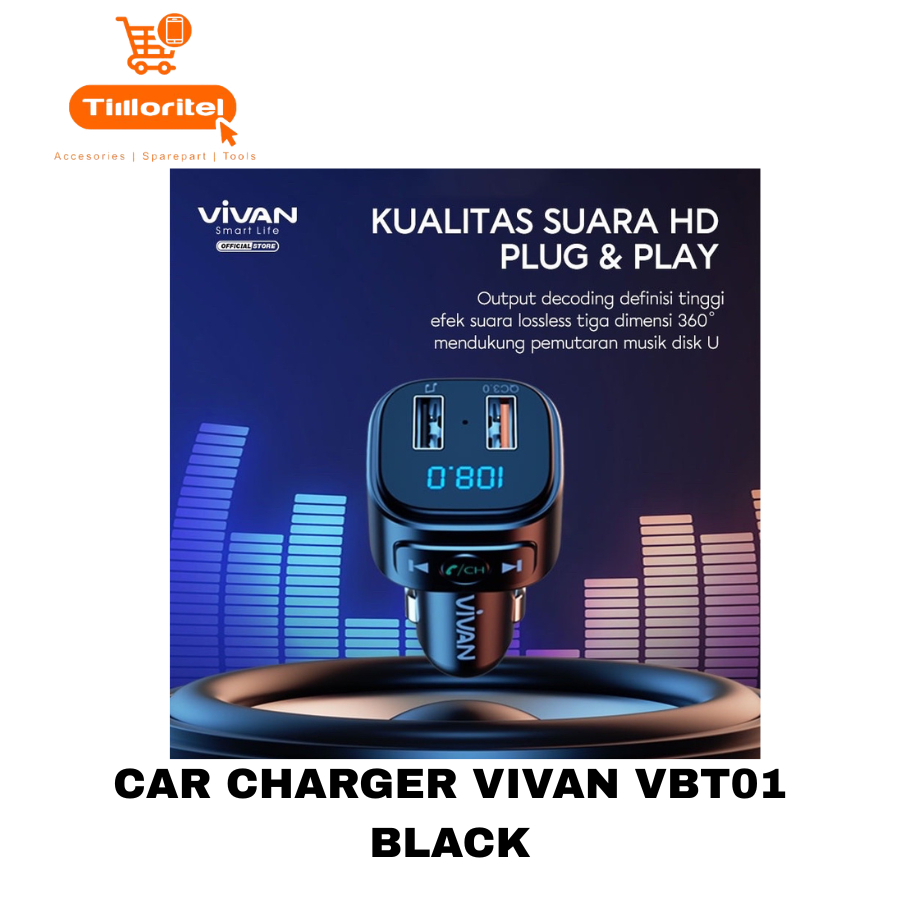 CHARGER MOBIL VIVAN VBT01 BLACK