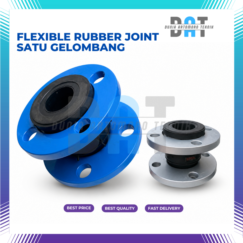 2" Rubber Flexible Joint Satu Gelombang Flexible Rubber Joint Flange ANSI 150 Size 2 Inch