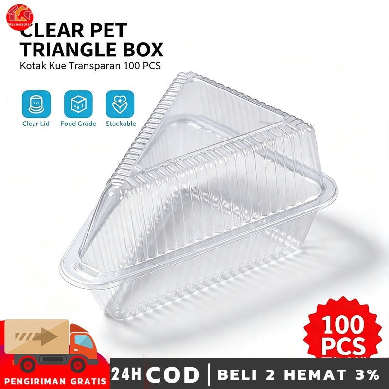 (ISI 100) Mika Cake Segitiga / Mika Kue Potong / CT Segitiga Kecil Mini