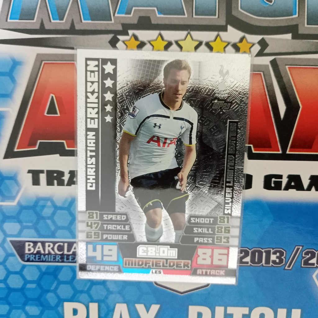 Kartu Topps Premier League Match Attax 2014/2015 LE5 Silver Limited Edition Tottenham Hotspur Christ