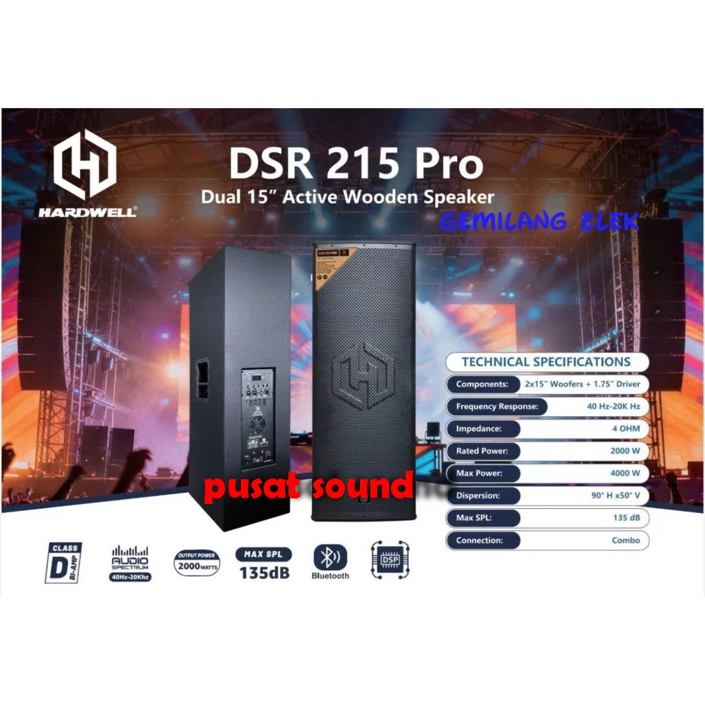 Speaker Aktif 15 Inch Hardwell DSR 215 PRO DSR215PRO Original