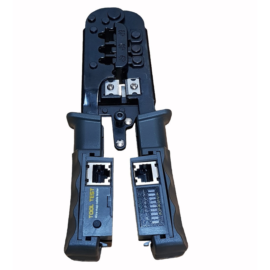 Tang Crimping Tool RJ45 dengan Lan Cable Tester with Lan Kabel Tester Set
