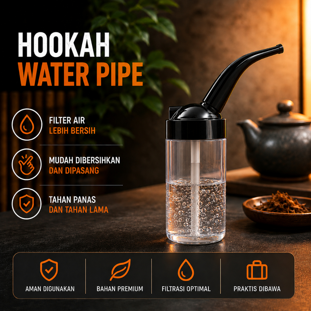 AM - Pipa Penyaring Nikotin Portable JZIY Hookah Water Filter Mini BPA