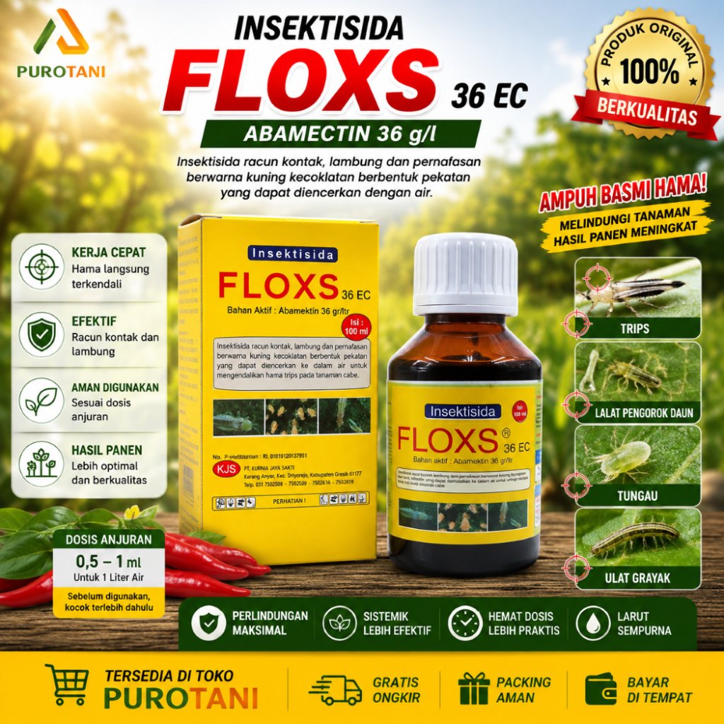 Insektisida FLOXS 36EC Abamektin Abamectin 36 EC 100 ML