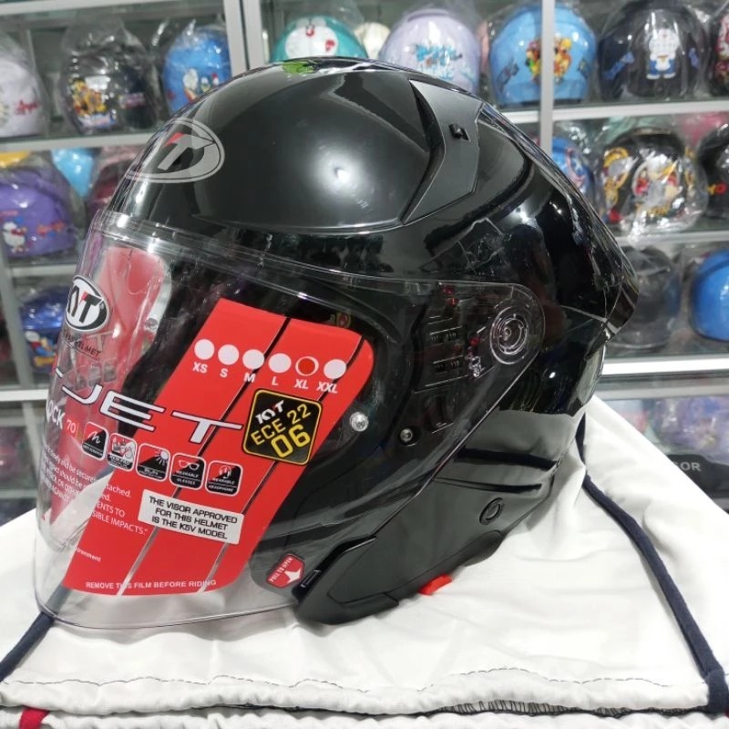 HELM KYT TTR JET PLAIN ORIGINAL - Double Visor - Pinlock Ready - EQRS - SNI DOT ECE - M-XXL