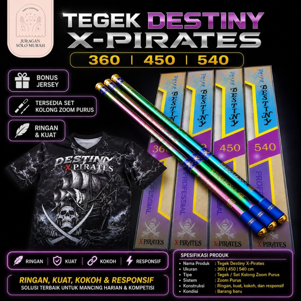 TEGEK DESTINY X-PIRATES 360 | 450 | 540 SET KOLONG ZOOM PURUS