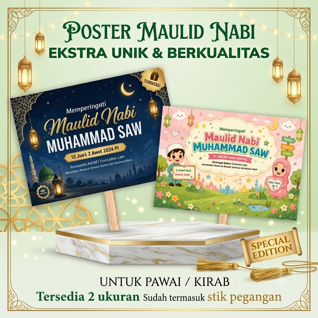 POSTER PAWAI / KIRAB MENYAMBUT MEMPERINGATI HARI MAULID NABI 2025 TERMASUK PEGANGAN